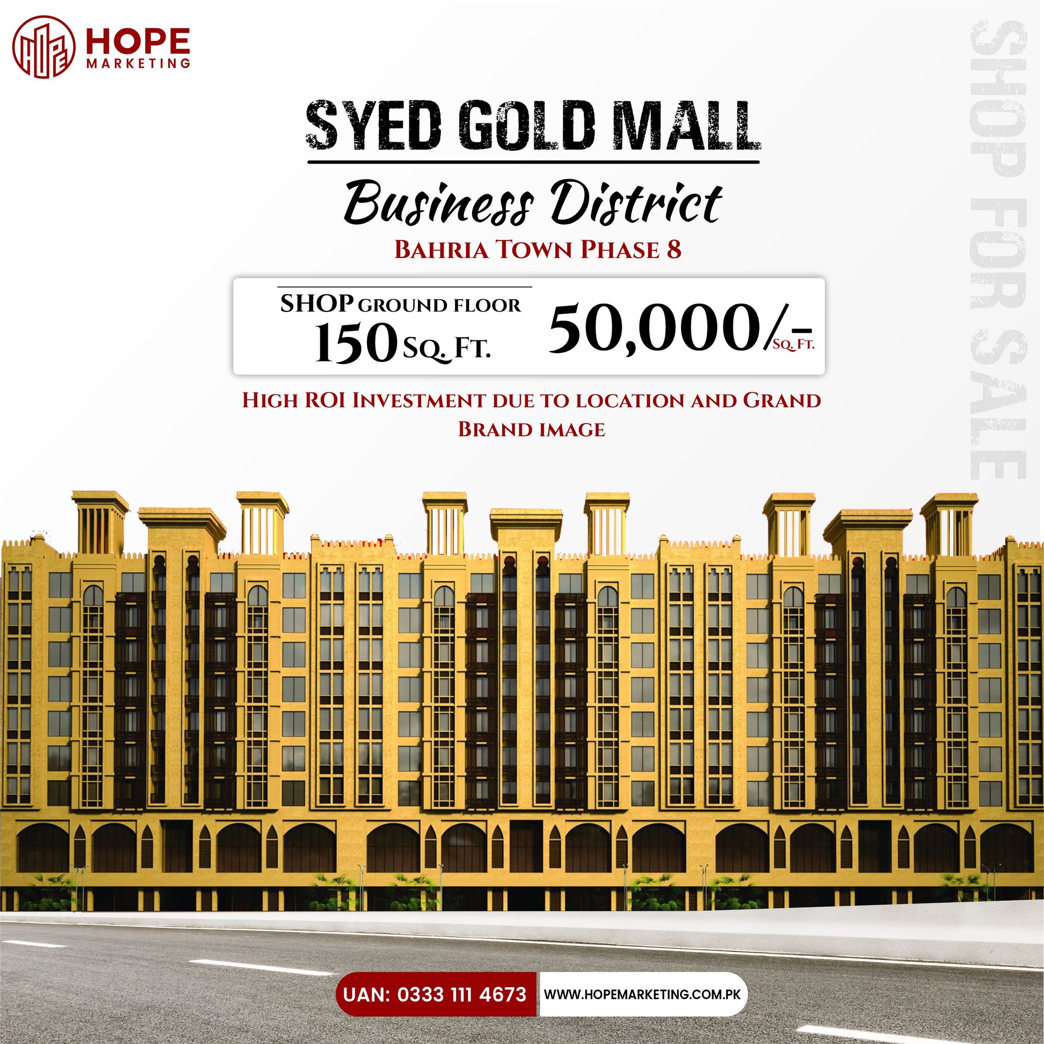 𝟏𝟓𝟎𝐒𝐪 𝐅𝐭 Shop For Sale Bahria Town Phase8 Rawalpindi