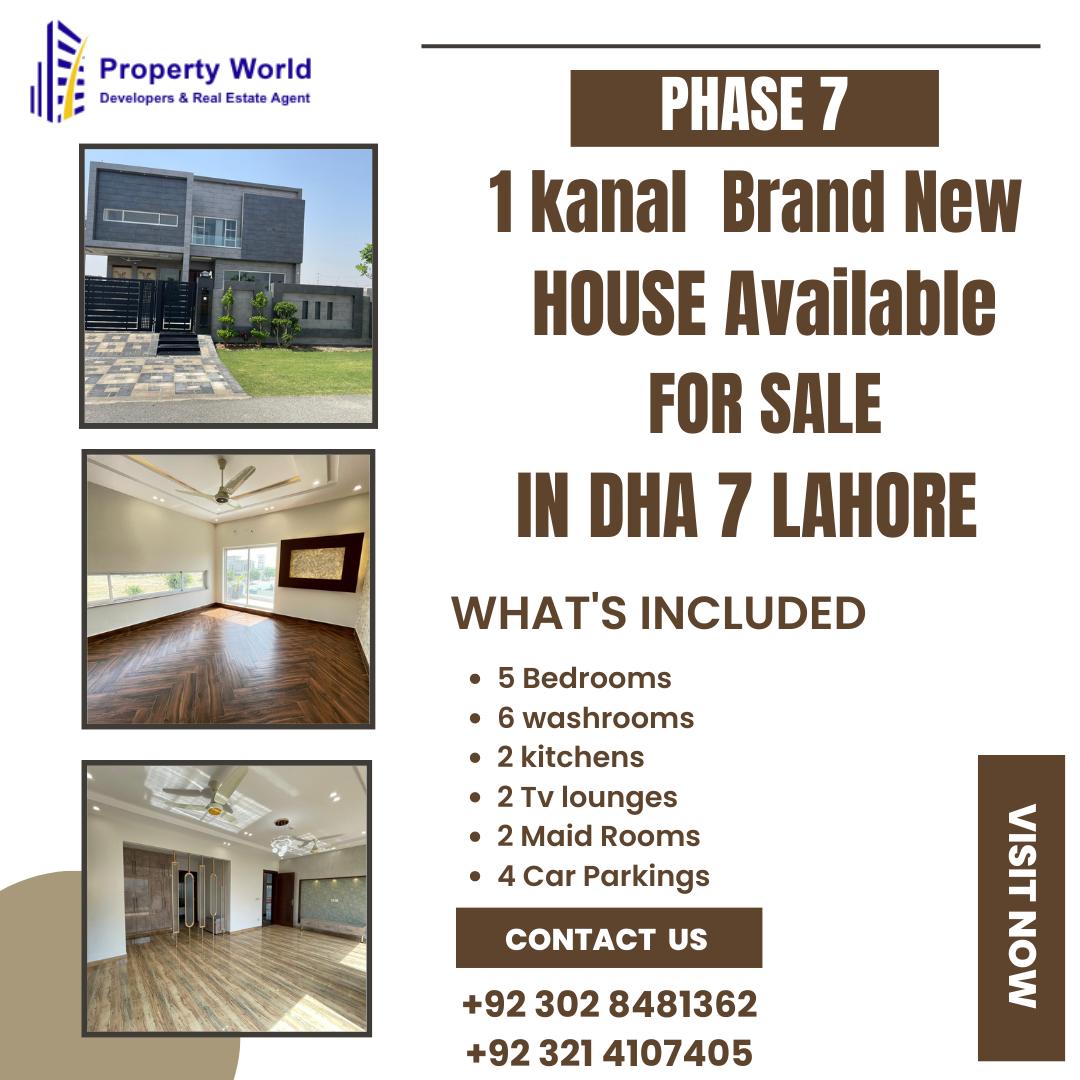1 Kanal Double Storey House For Sale DHA Phase 7, Lahore