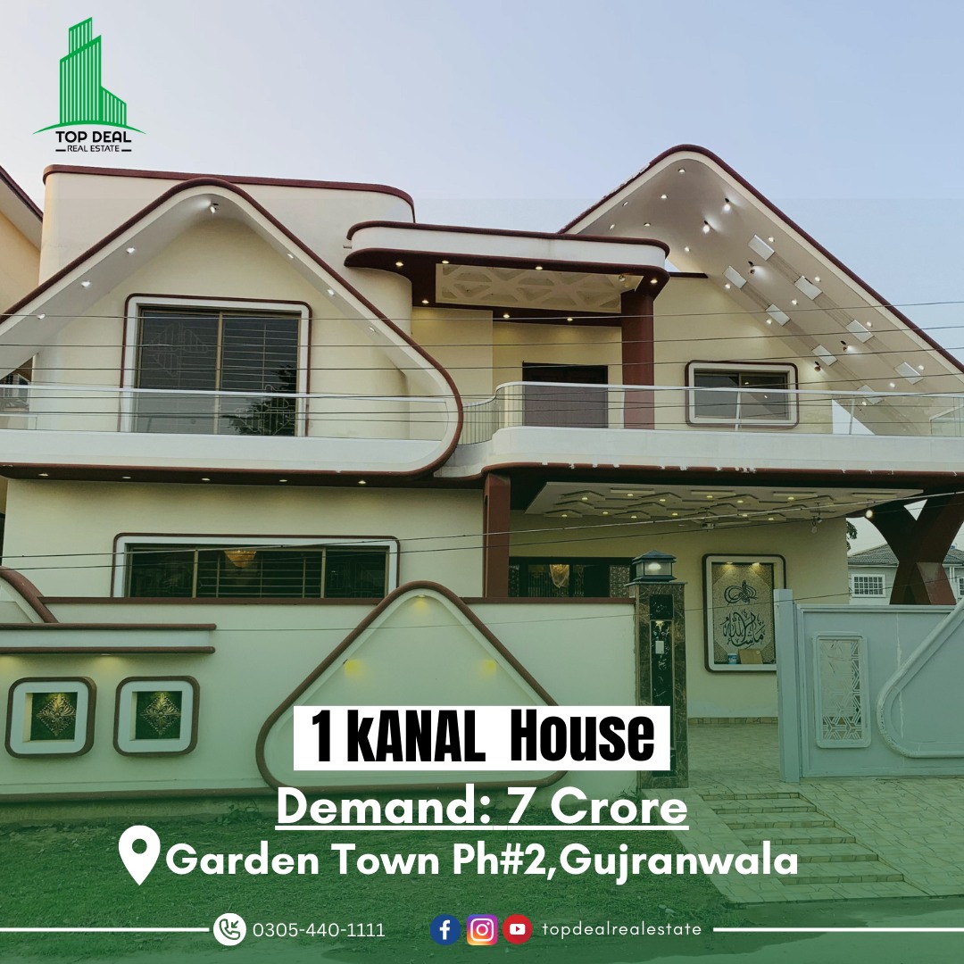 1 Kanal Double Storey House For Sale Garden Town Gujranwala
