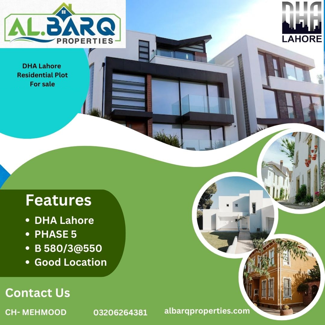 1 Kanal Residential Plot For Sale DHA Lahore