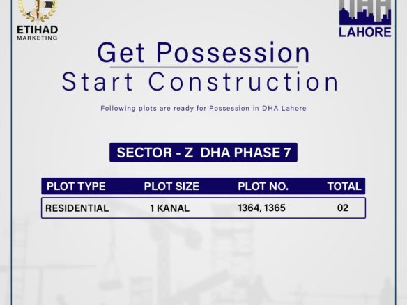 1 Kanal Residential Plot For Sale DHA Phase 7 Lahore