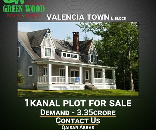 1 kanal Residential Plot For sale Valencia Town Lahore
