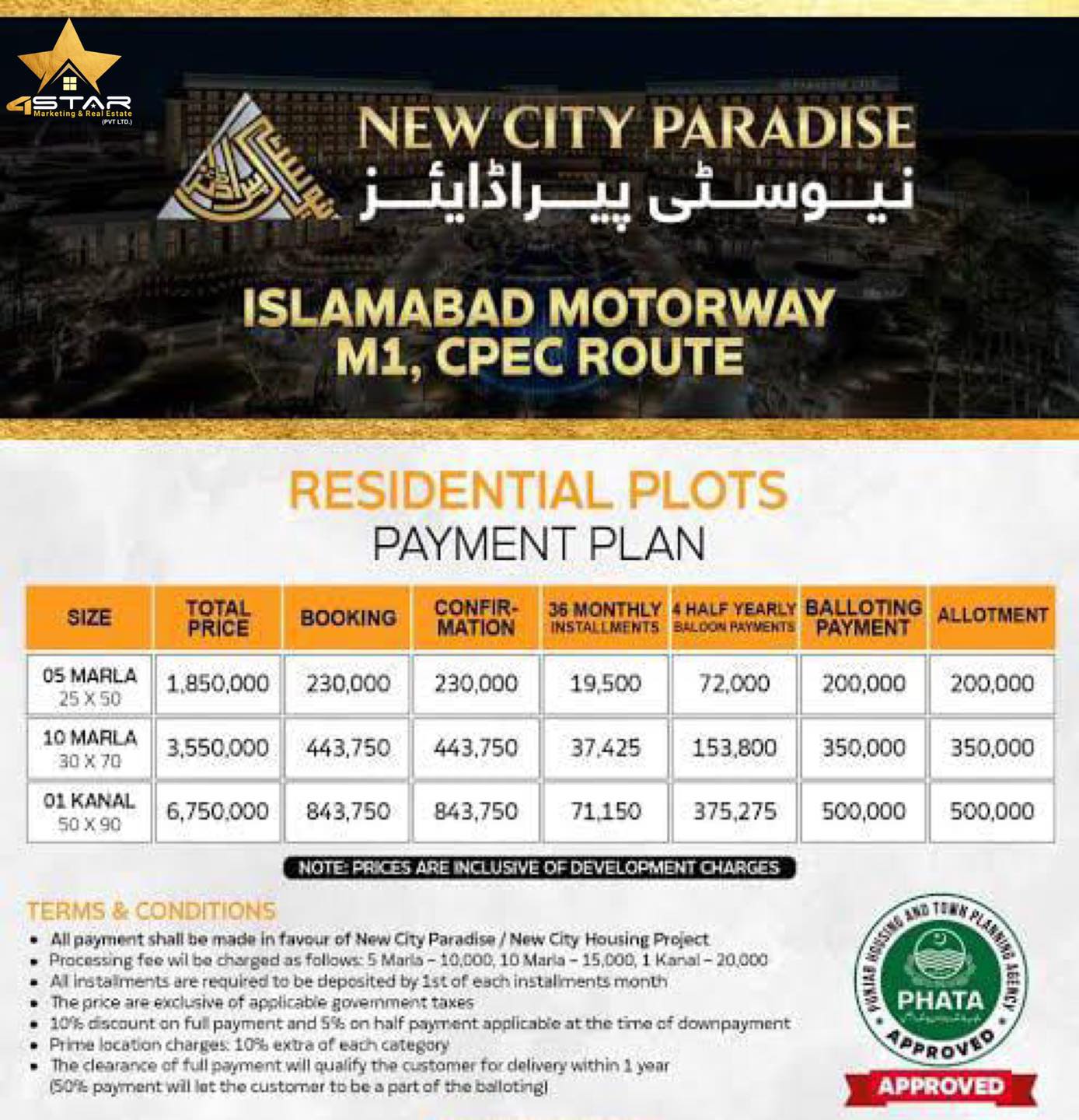 10 Marla Residential Plot For Sale Paradise City Wah cantt