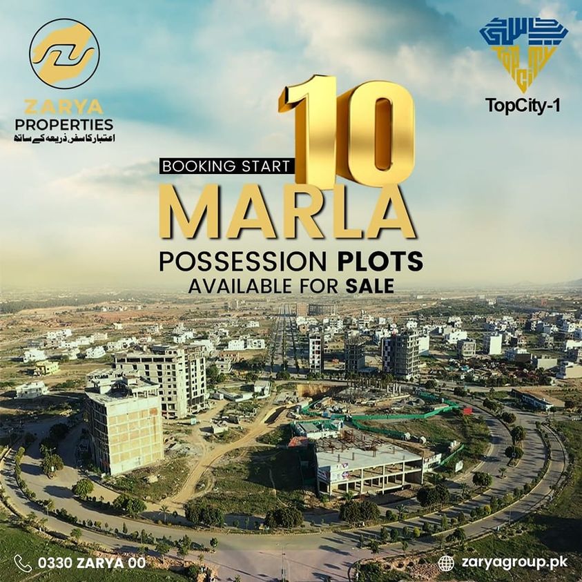 10 Marla possession plot For Sale Top city Islamabad