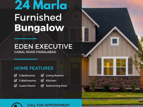 24 Marla Furnished Bungalow For Sale Canal Road Faisalabad