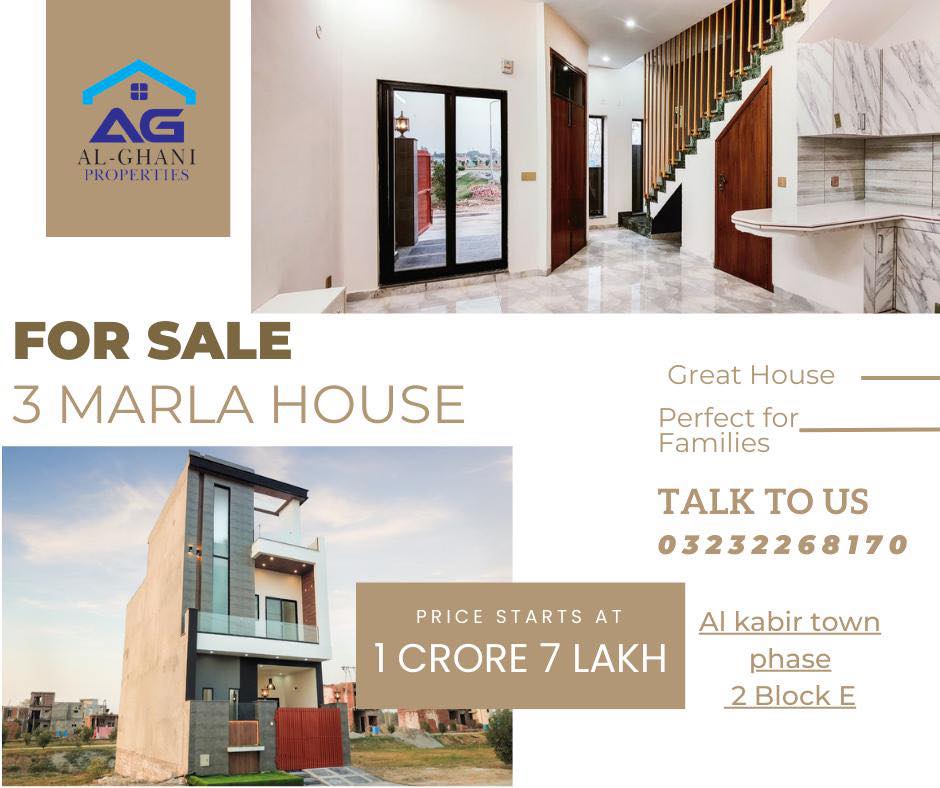 3 Marla Double Storey House For Sale Al Kabir Town Lahore