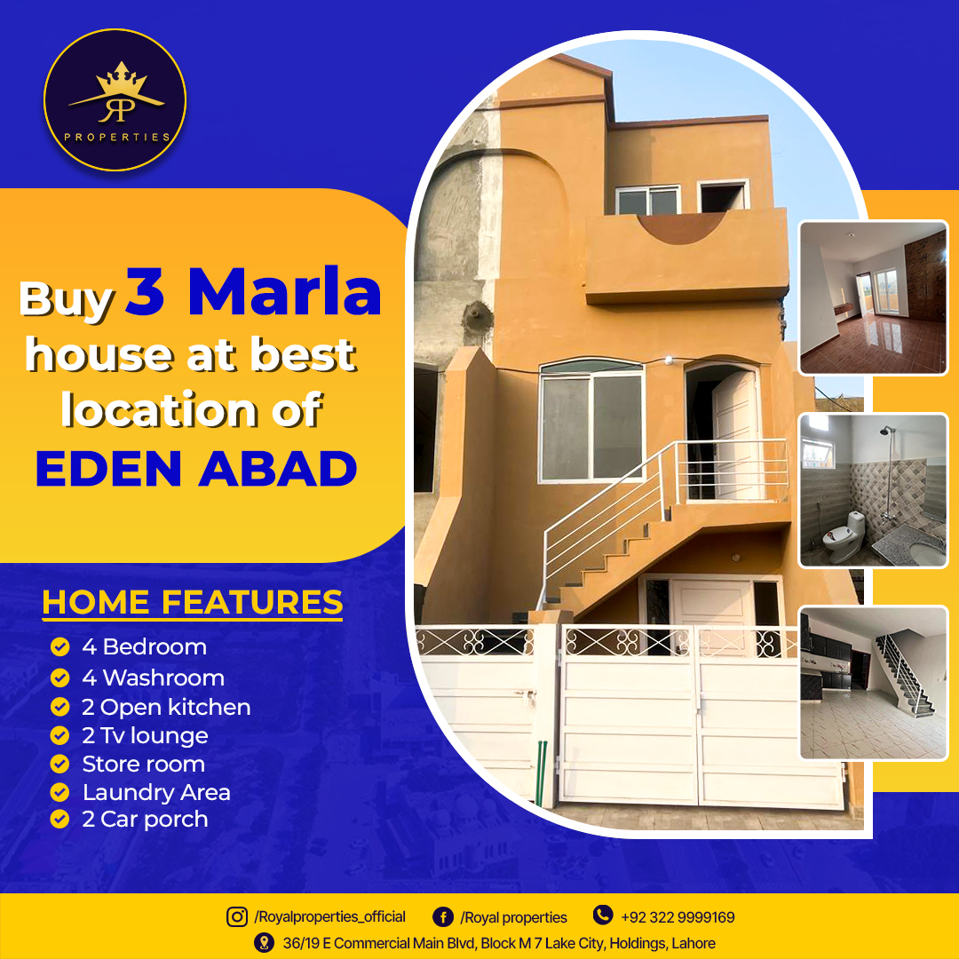 3 Marla Double Story House For Sale In Eden Abad, Lahore