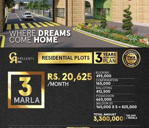 3 Marla Residential Plot For Sale In Canal City Sialkot