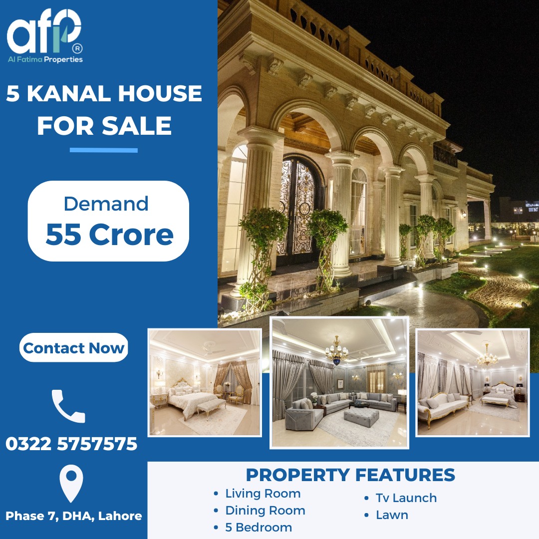 5 Kanal Luxury Designer House For Sale DHA Lahore