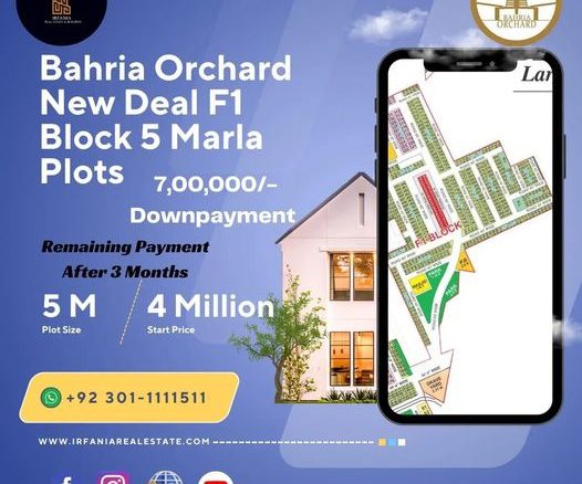 5 Marla Bahria Orchard Lahore New Deal Plots for sale.