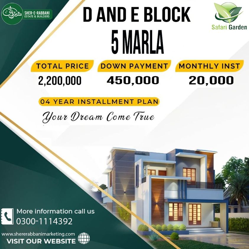 5 Marla Residential Plot For Sale In Safari Garden, Lahore