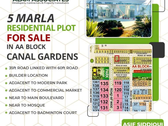 5 Marla Residential Plot For Sale Canal Garden Lahore