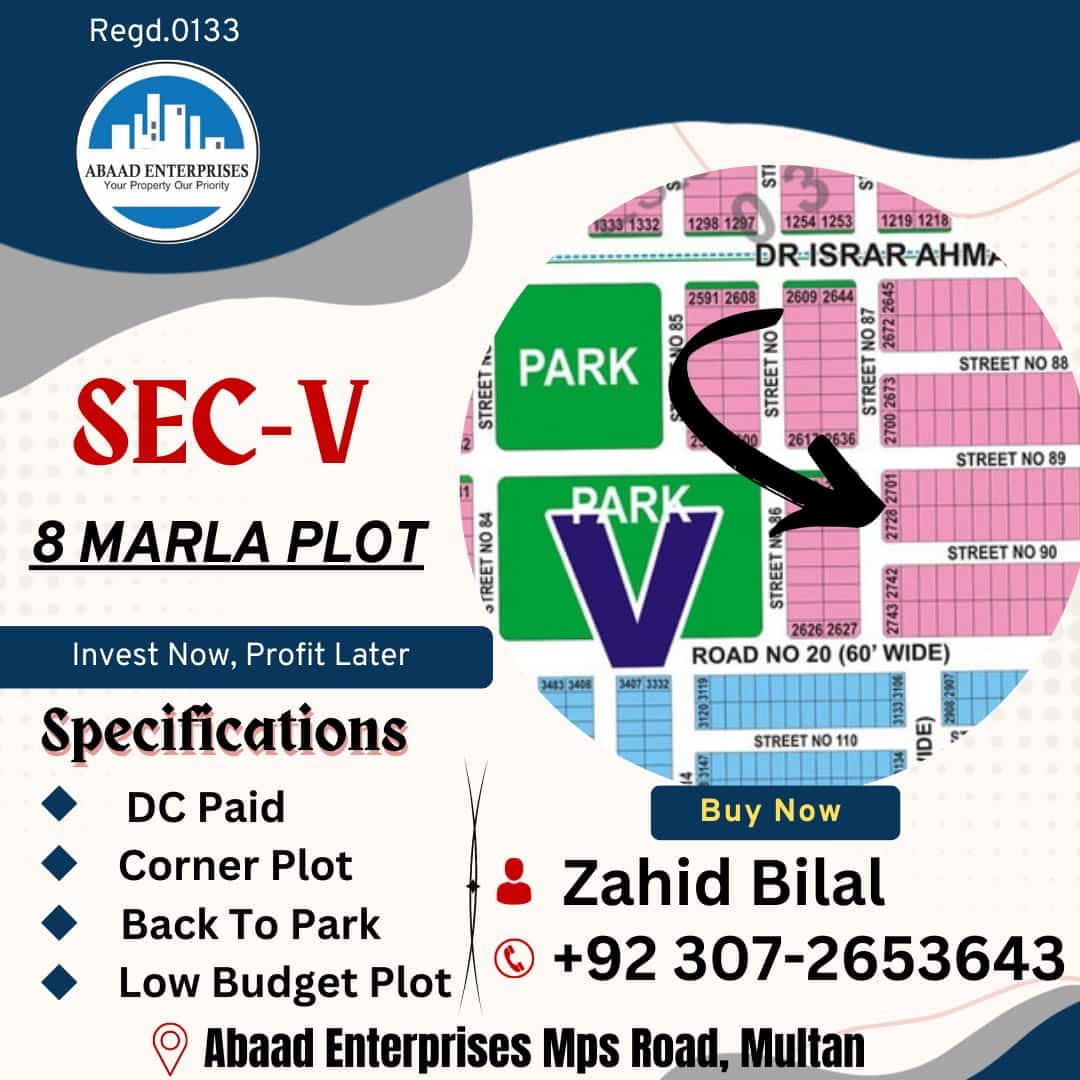 8 Marla Residential Plot For Sale In Mps Road, Multan