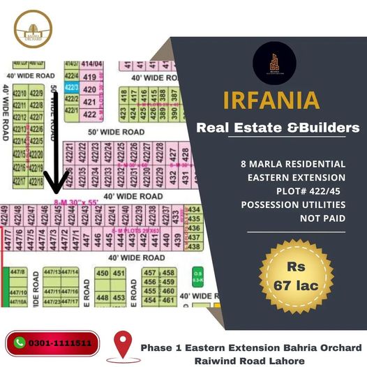 8 Marla Bahria Orchard Phase 1 Residential plot for sale