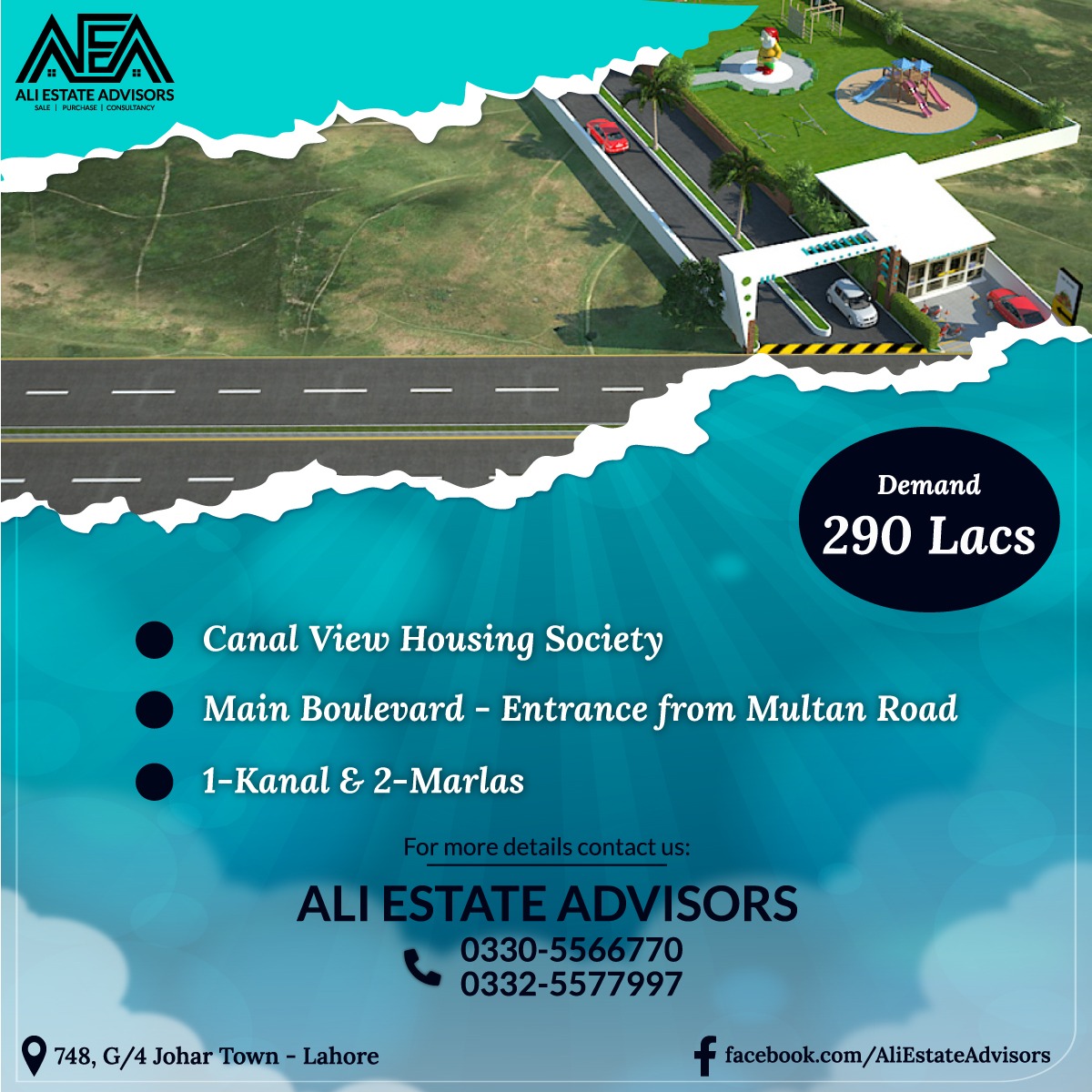Residential Plot For Sale Canal View Lahore