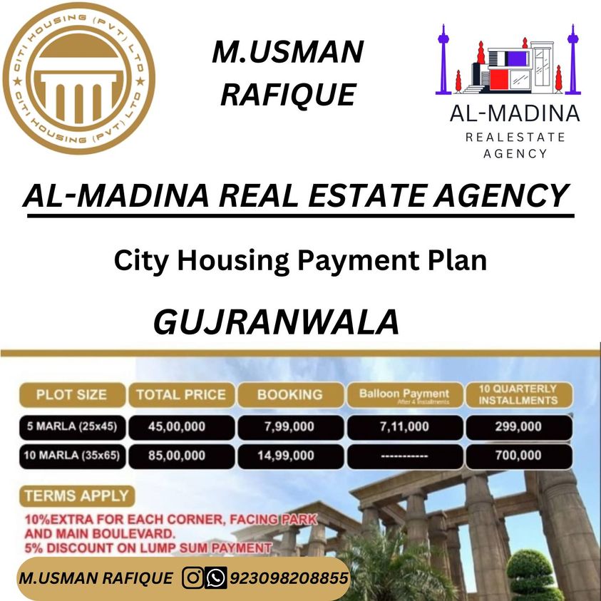 10 Marla Residential Plot For Sale Wafi City Gujranwala