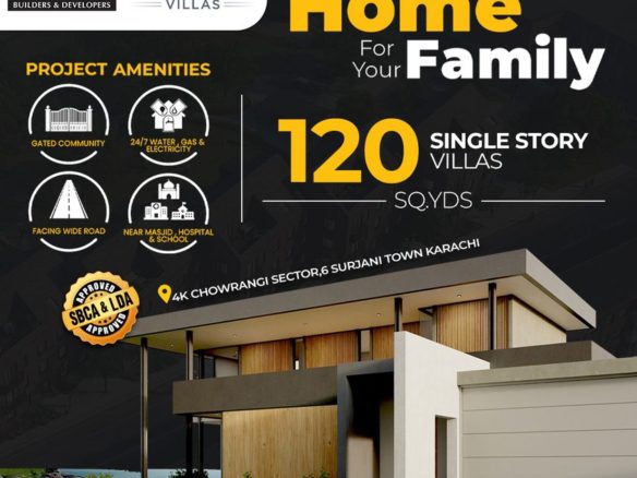 120 Sq Yds Single Story Villas For Sale Surjani Town Karachi