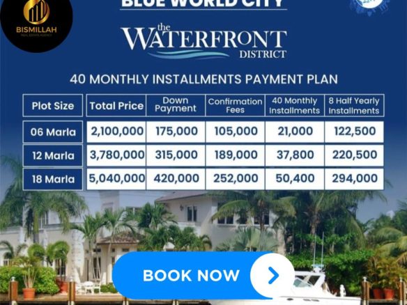 18 Marla Residential Plot For Sale Blue World City Islamabad