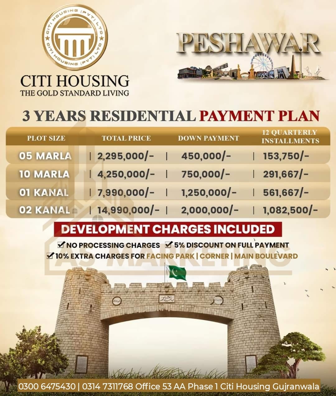 1 Kanal Plot For Sale Citi Housing peshawar