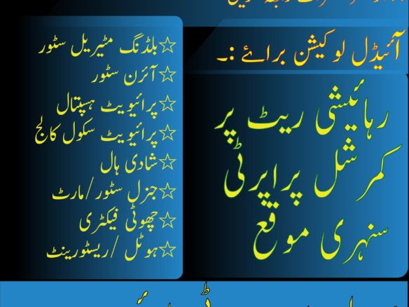 Commercial Plot For Sale Bagh o Bahar Road Khanpur