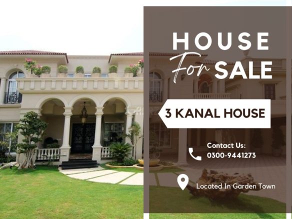 3 Kanal House For Sale Garden Town Lahore