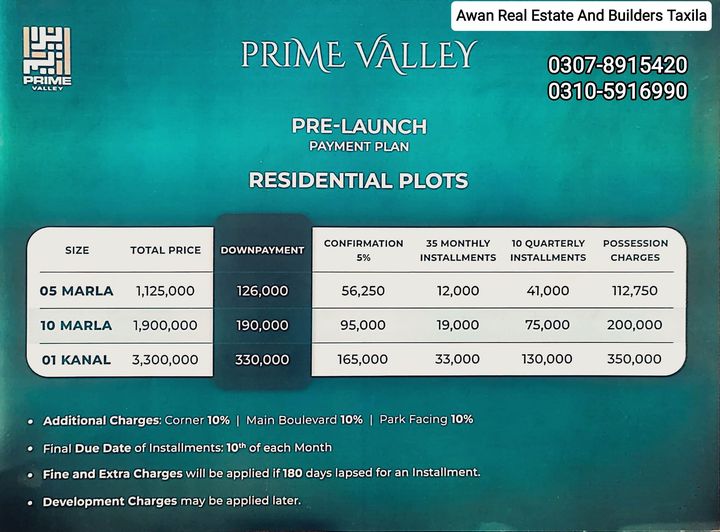 Plots For Sale Prime Valley Rawalpindi