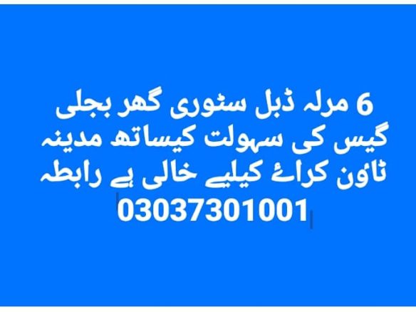 6 Marla House For Rent Madina Town Khanpur