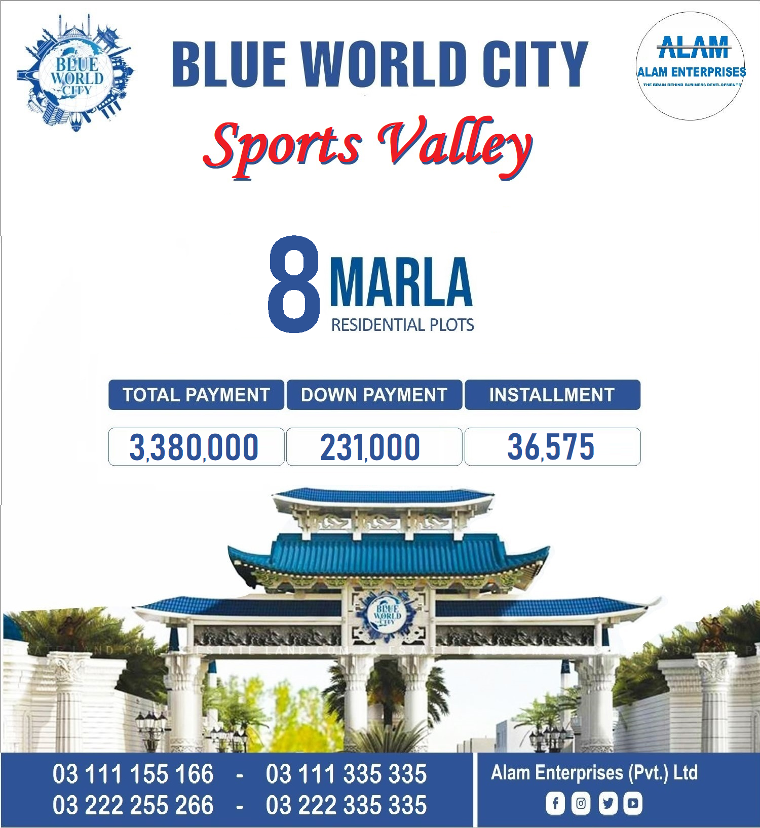 Sports Valley, 8 Marla plot for sale Blue World City