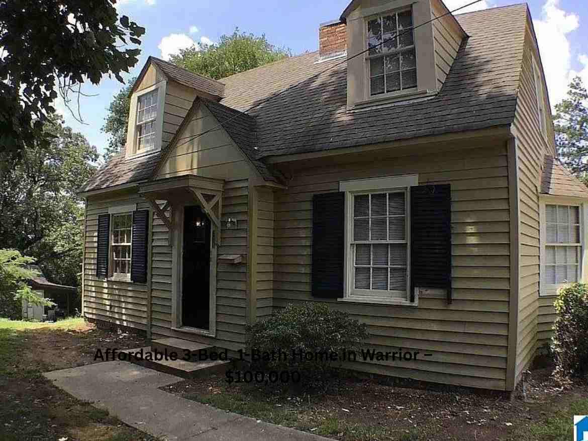 Affordable 3-Bed, 1-Bath Home in Warrior – $100,000