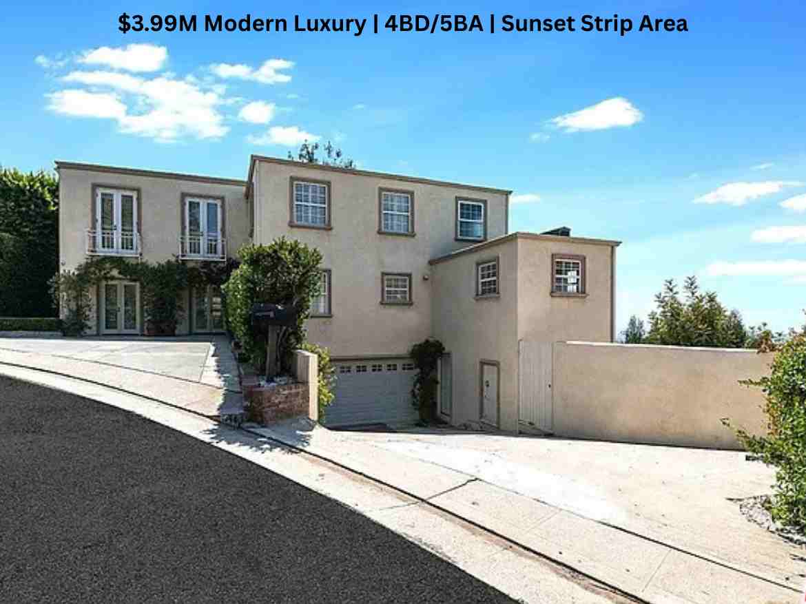 $3.99M Modern Luxury  4BD5BA  Sunset Strip Area
