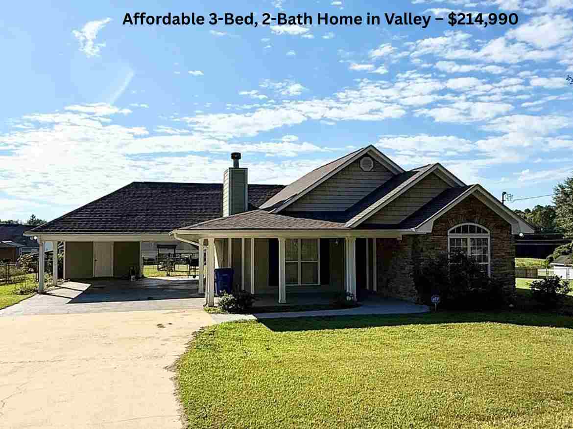 Affordable 3-Bed, 2-Bath Home in Valley – $214,990