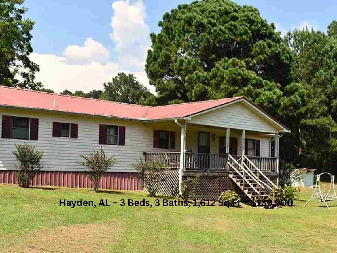 Hayden, AL – 3 Beds, 3 Baths, 1,612 Sq Ft – $139,900