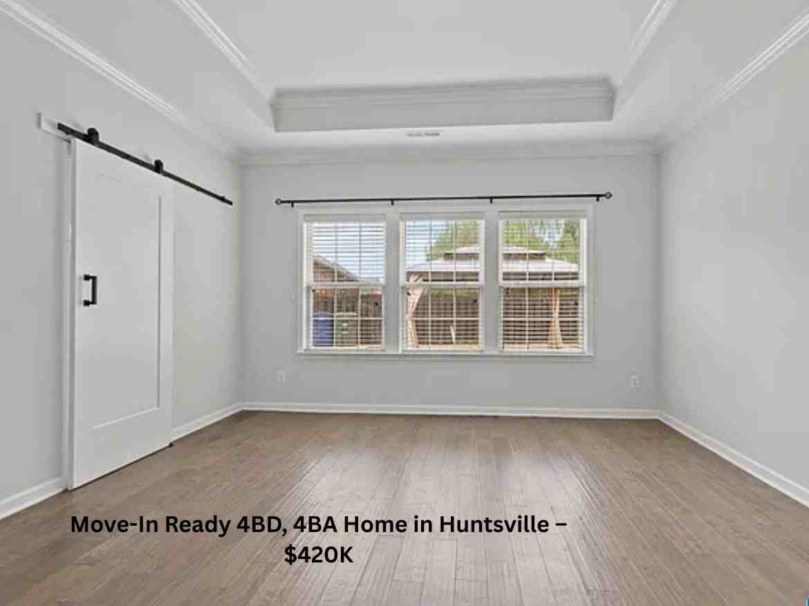 Move-In Ready 4BD, 4BA Home in Huntsville – $420K