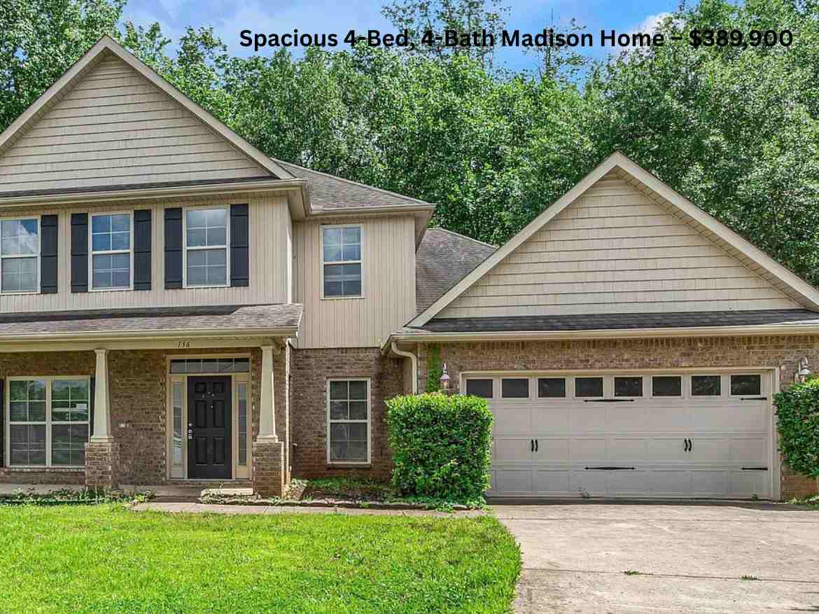 Spacious 4-Bed, 4-Bath Madison Home – $389,900