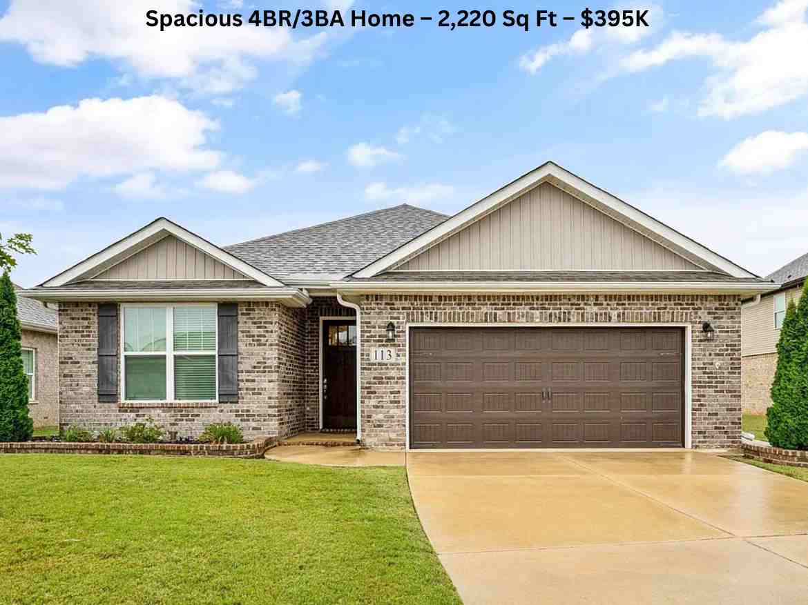 Spacious 4BR3BA Home – 2,220 Sq Ft – $395K
